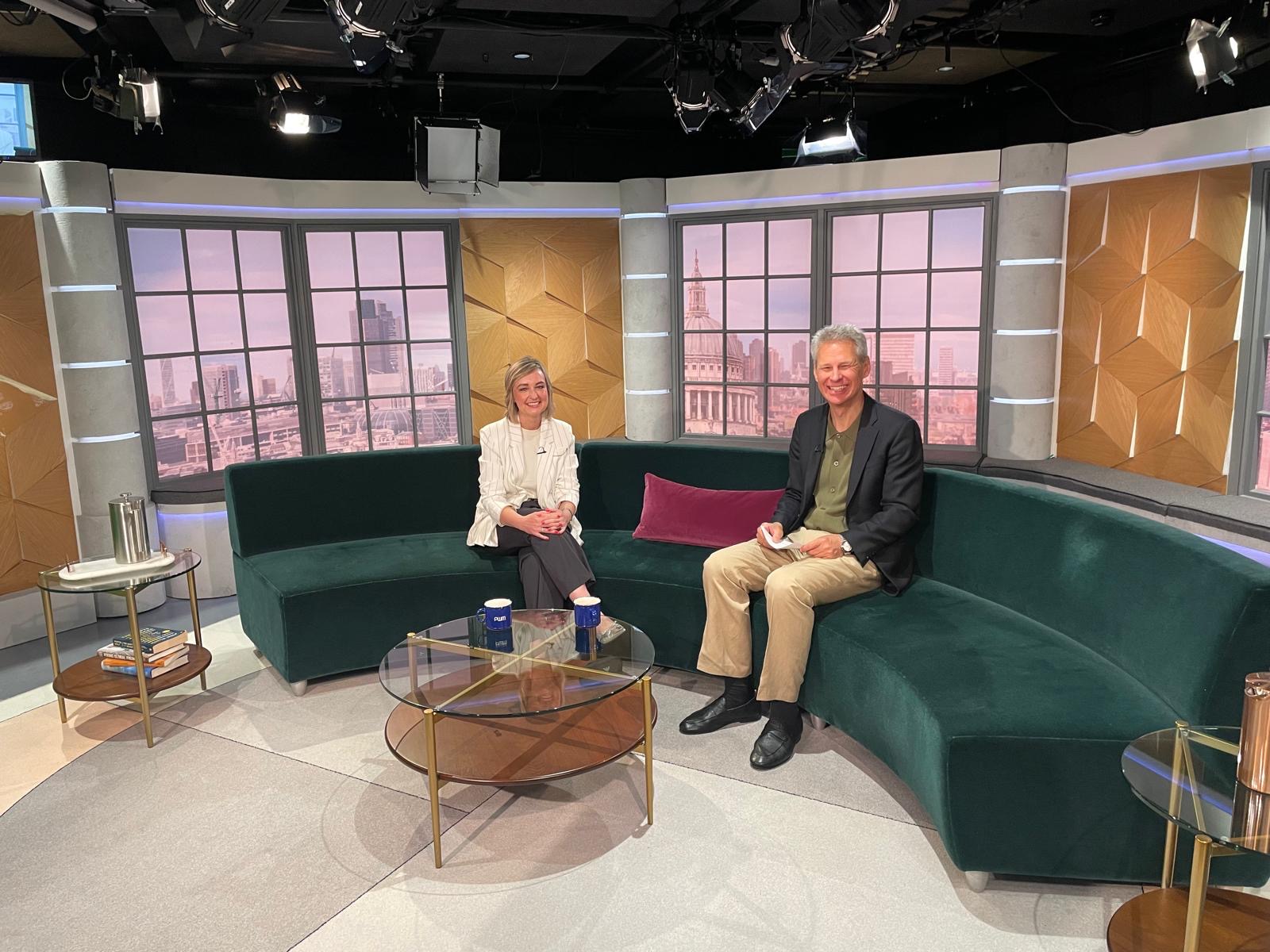 Fiona McKay Menopause Influencer & CEO At The Menopause Maze being interviewed on The Financial Times PWM Tea Break with Editor Yuri Bender 