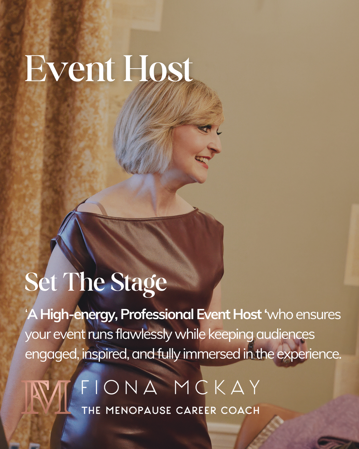 Fiona McKay - Event host and professional menopause coach supporting women-led panels and discussions