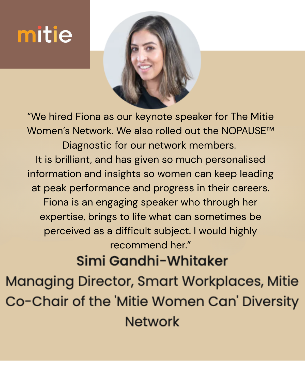 Testimonial From Simi Gandhi-Whittaker, Managing Director, Smart Workplaces and Co-Chair of The Mitie Women Can Diversity Network