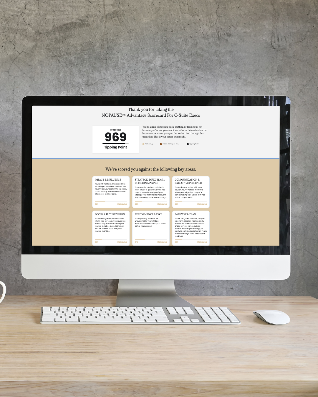 The C-Suite Scorecard Data Dashboard Results Shown On Screen 